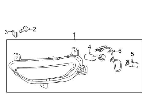 2021 Chevy Bolt EV Signal Lamp Assembly, Front Passenger Side Diagram for 42663534