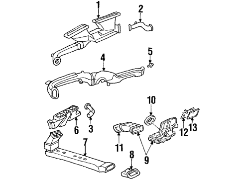 2003 Oldsmobile Aurora Air Duct Diagram for 25703473