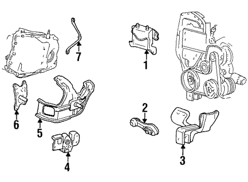 1995 Buick Skylark Engine & Trans Mounting Diagram 2 - Thumbnail