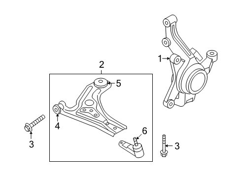 2009 Pontiac G3 Front Suspension Components Diagram