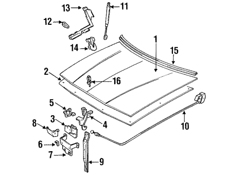 1993 Buick Regal Vertical Support, Front Diagram for 10178316