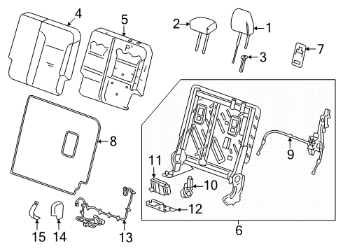 2025 GMC Acadia Bezel Assembly-Rear Seat Anchor Plate *Vy Dark Atmosp Diagram for 26464685
