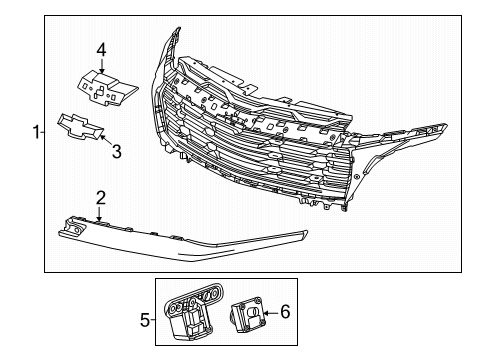2025 Chevy Equinox Grille & Components Diagram 2 - Thumbnail