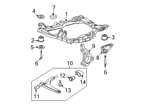 2010 Chevy Malibu Front Suspension Components Diagram 4 - Thumbnail
