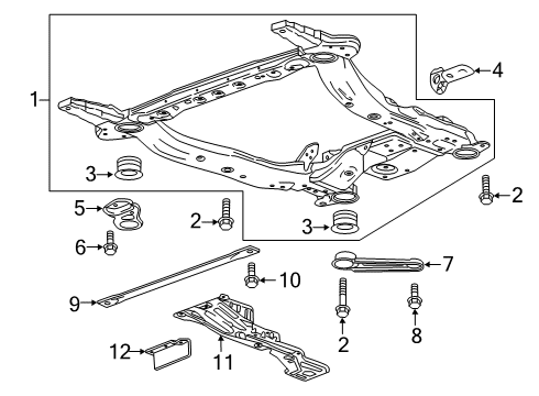 2021 Cadillac XT4 Engine Cradle Plate, Front Diagram for 84296085
