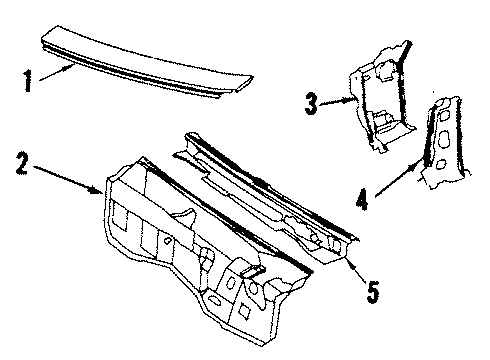 1985 Cadillac Eldorado Glass - Windshield Diagram