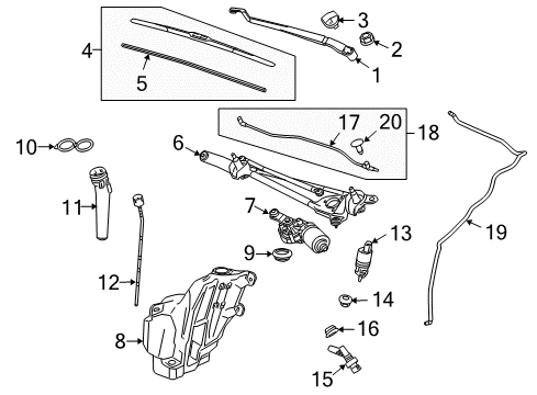 2011 Buick Regal Washer Reservoir Grommet Diagram for 12363291