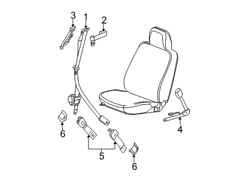2008 Buick LaCrosse Lap & Shoulder Belt, Gray Diagram for 89024271