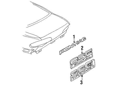 1994 Pontiac Bonneville Exterior Trim - Trunk Diagram
