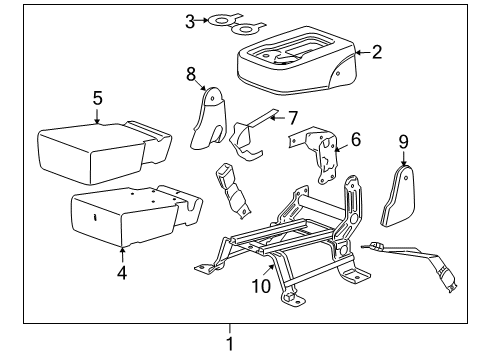 2007 Chevy Tahoe Seat Back Assembly Insert Diagram for 15855907