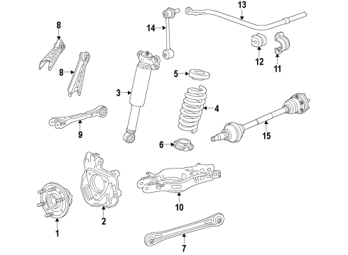 2018 Cadillac CTS Output Shaft, Rear Driver Side Diagram for 23297260