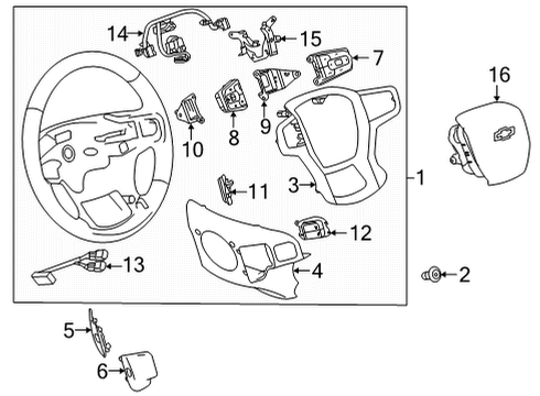 2024 Chevy Tahoe Steering Wheel & Trim Diagram