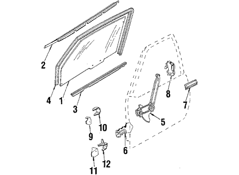 1985 Oldsmobile Firenza Belt Weatherstrip, Driver Side Diagram for 22553843