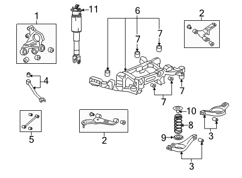 2004 Cadillac SRX Rear Suspension Components Diagram