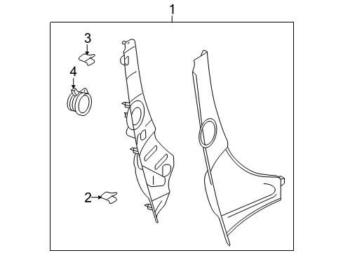 2007 Pontiac Solstice Interior Trim - Quarter Panels Diagram