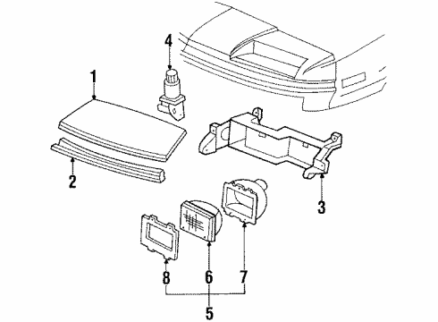 1989 Buick Skyhawk Headlamp Components Diagram 2 - Thumbnail