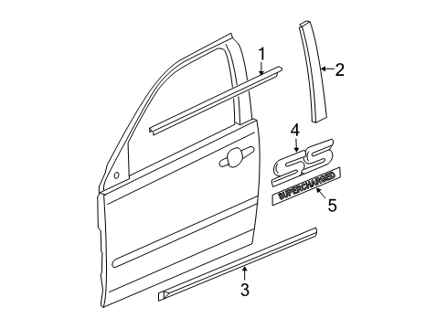 2010 Chevy Cobalt Exterior Trim - Door Diagram