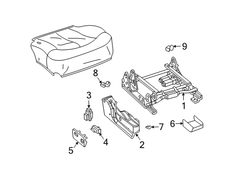 2004 Hummer H2 Seat Track, Passenger Side Diagram for 19127253