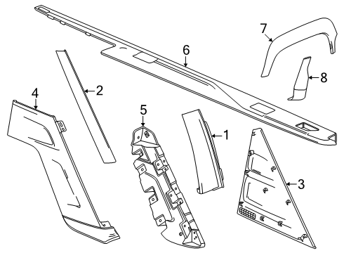 2024 Chevy Silverado EV Exterior Trim - Quarter Panel Diagram