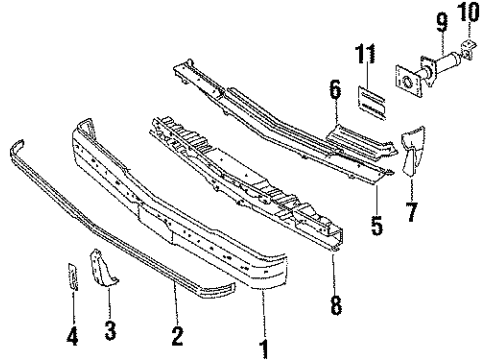 1987 Oldsmobile Cutlass Cruiser Front Bumper Diagram