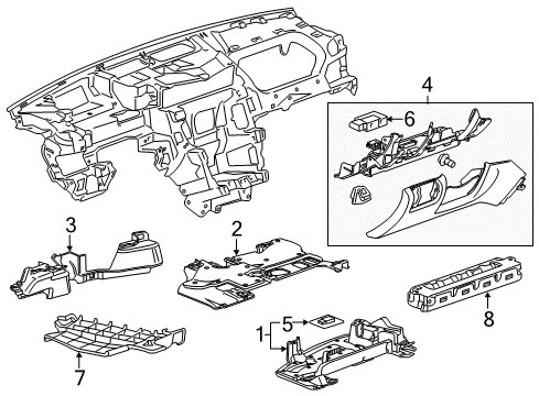 Insulator, Instrument Panel Diagram for 84270881