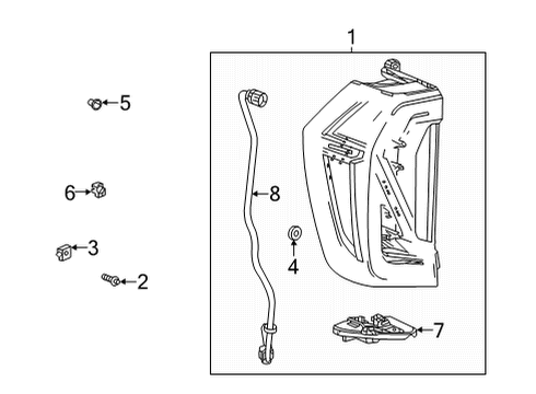 2024 GMC Yukon XL Tail Lamps Diagram