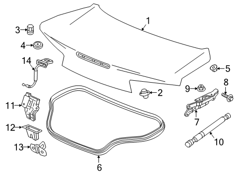 2020 Chevy Camaro Trunk Lid & Components Diagram 2 - Thumbnail