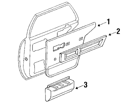 1991 Buick LeSabre Interior Trim - Rear Door Diagram