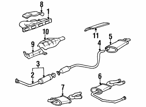 1993 Oldsmobile Achieva Catalytic Converter Diagram for 25143637