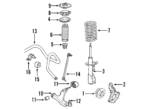 2008 Saturn Vue Lower Control Arm - Front Diagram