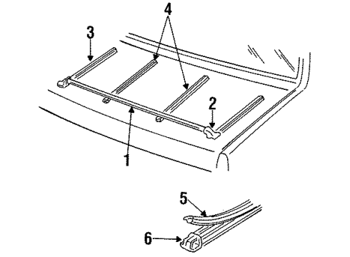 1984 Oldsmobile Cutlass Ciera Luggage Carrier Diagram 2 - Thumbnail