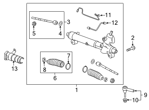 2012 Chevy Captiva Sport Outer Tie Rod Diagram for 19208276