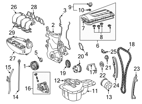 2005 Pontiac Vibe Filter Assembly, Oil Diagram for 19427700