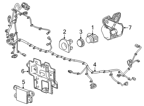 2025 GMC Yukon XL Electrical Components - Front Bumper Diagram