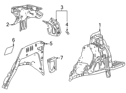 2022 Buick Encore GX Lower Filler, Rear Inner Passenger Side Diagram for 60004906