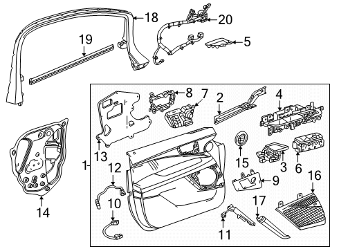 2025 Cadillac OPTIQ Interior Trim - Front Door Diagram