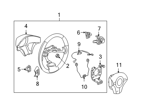 2008 Pontiac G5 Steering Wheel Diagram for 25870038