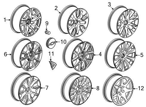 2023 Chevy Tahoe Wheel, Alloy, Rear Diagram for 84570309