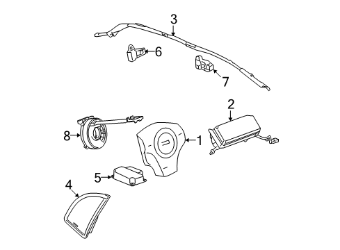 2007 Saturn Aura Side Impact Inflator Module, Driver Side Diagram for 25921018