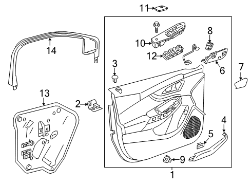 2018 Chevy Volt Release Switch, Driver Side Diagram for 23456331