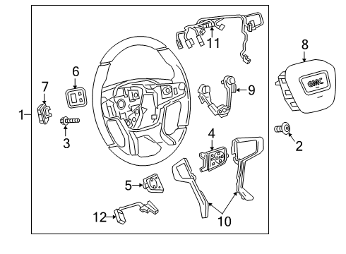 2020 GMC Canyon Steering Wheel Bolt Diagram for 11547224