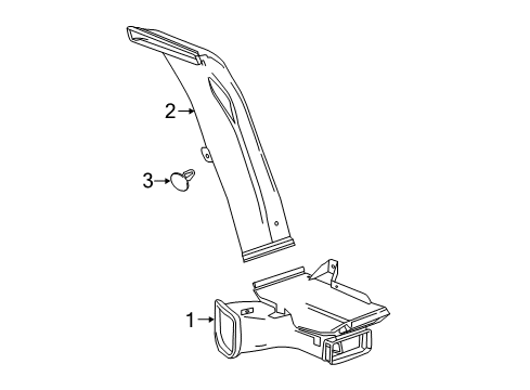 2019 Cadillac Escalade Upper Duct, Lower Diagram for 23450536