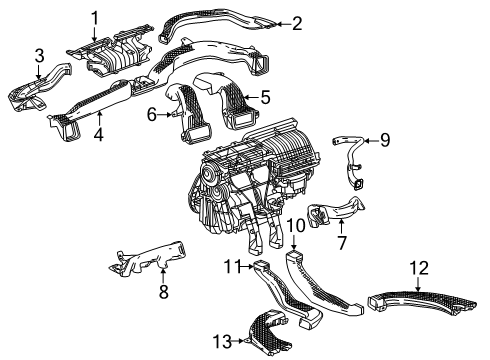 2025 Buick Enclave Adapter, Air Distributor Diagram for 26432643