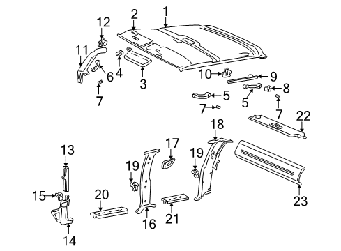 1995 Chevy K2500 Interior Trim - Cab Diagram 3 - Thumbnail