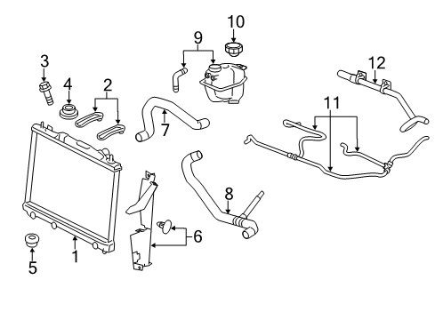 2011 Cadillac CTS Radiator & Components Diagram 6 - Thumbnail