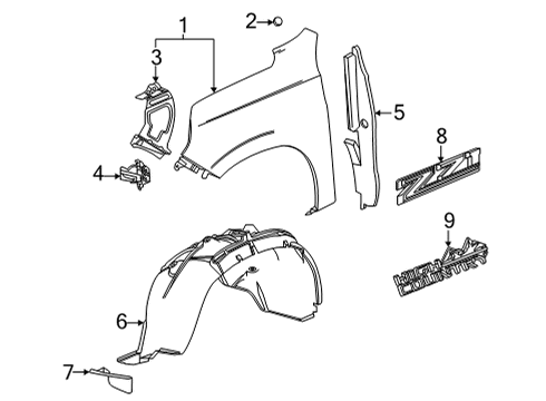 2025 Chevy Suburban Fender & Components Diagram