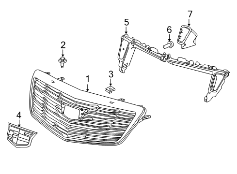 2018 Cadillac ATS Grille & Components Diagram 4 - Thumbnail