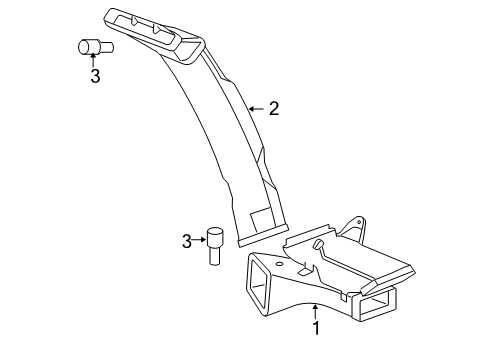2007 Cadillac Escalade Air Distributor, Rear Diagram for 15864151