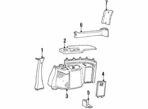 1994 Oldsmobile Silhouette Pillar Cover Diagram for 10213662