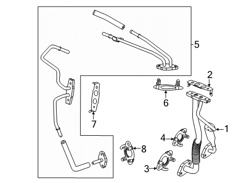 2024 GMC Acadia Gasket, Turbocharger / Supercharger Air / Vacuum / Cooling Diagram for 12697763
